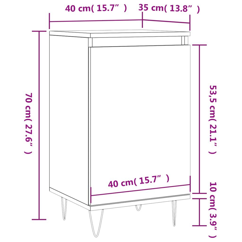 vidaXL Ντουλάπια 2 τεμ. Καπνιστή Δρυς 40x35x70 εκ. από Επεξεργ. Ξύλο