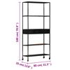 vidaXL Βιβλιοθήκη 80x35x180 εκ. από Ακατέργαστο Ξύλο Μάνγκο & Σίδηρο