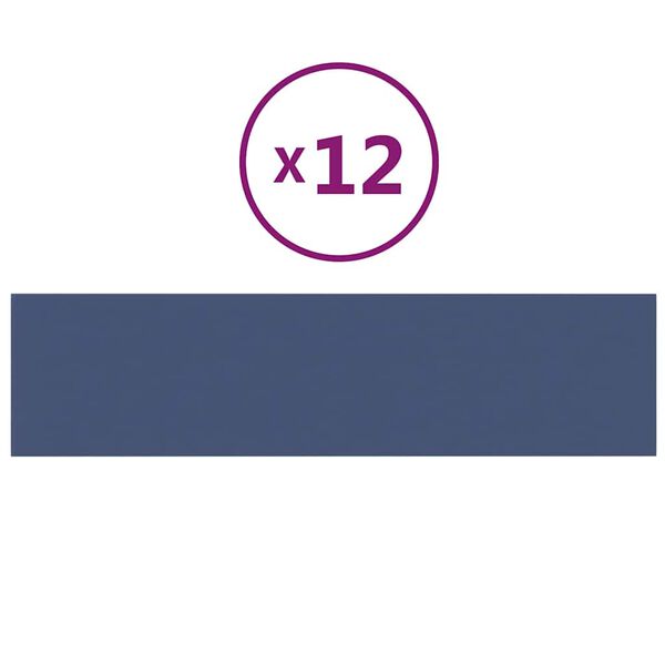 vidaXL Πάνελ Τοίχου 12 τεμ. Μπλε 60 x 15 εκ. 1,08 μ² Υφασμάτινα