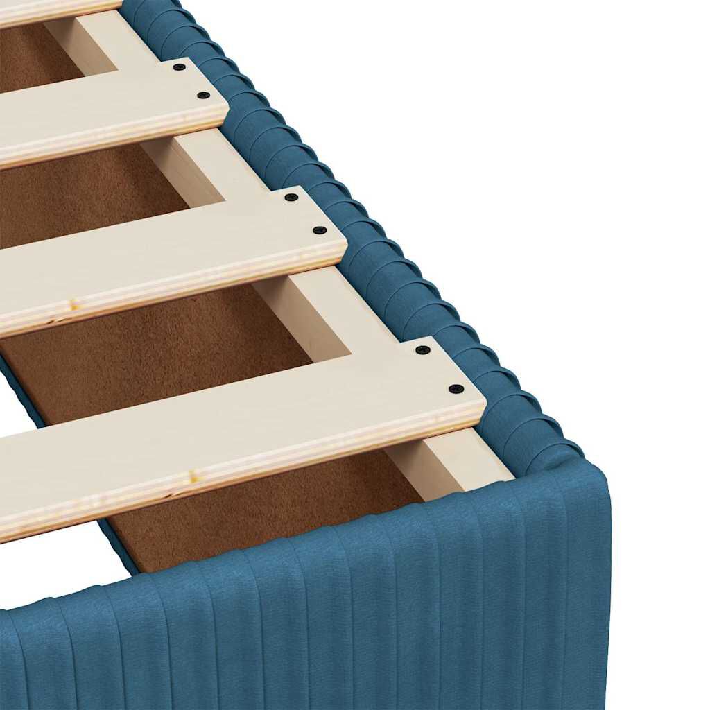 vidaXL Κρεβάτι Boxspring με Στρώμα Μπλε 120x200 εκ. Βελούδινο
