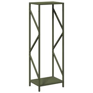 vidaXL Ράφι για καυσόξυλα Ελαιοπράσινο Ατσάλι ψυχρής έλασης