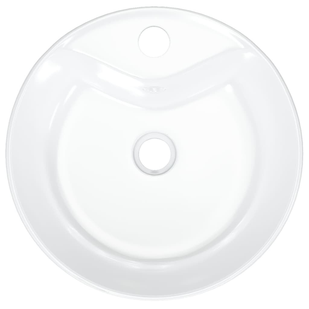 vidaXL Νιπτήρας Στρογγυλός Λευκός 40 x 14,5 εκ. Κεραμικός