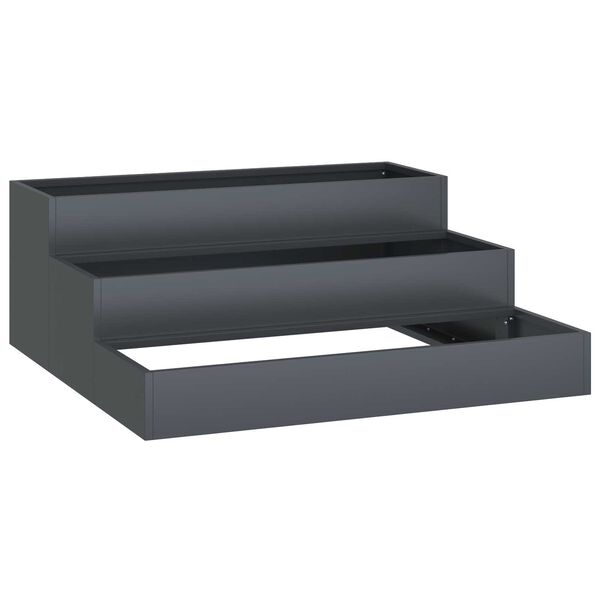 vidaXL Γλάστρα Κήπου Ανθρακί 90 x 90 x 35 εκ Ατσάλι