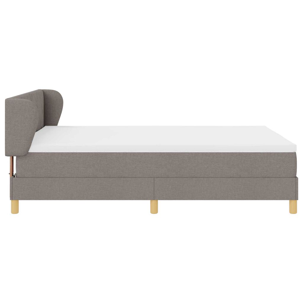 vidaXL Κρεβάτι Ανοιχτού Κουτιού με Στρώμα σε Taupe - 160x200 εκ Ύφασμα