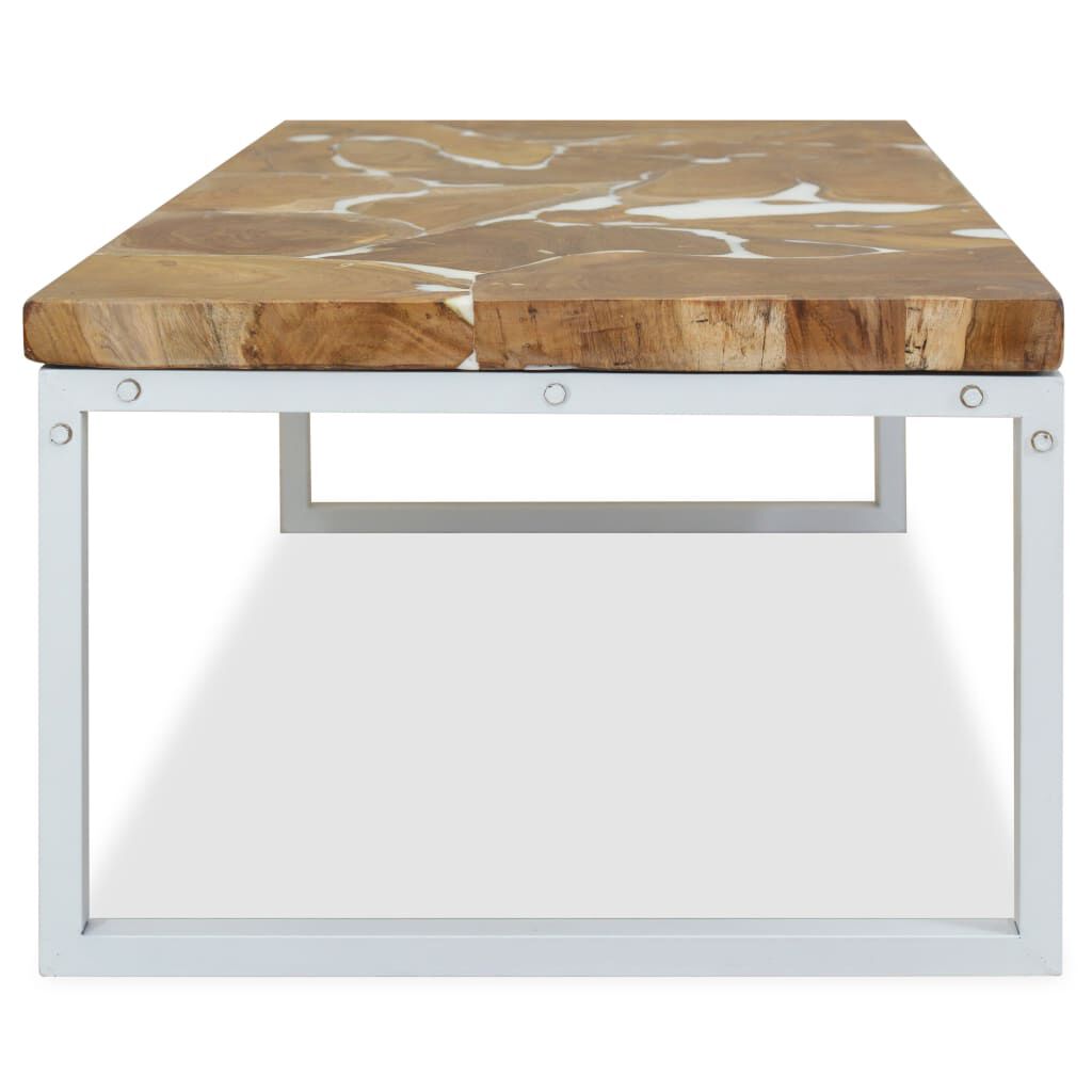 vidaXL Τραπεζάκι Σαλονιού 110 x 60 x 40 εκ. από Ξύλο Teak και Ρητίνη