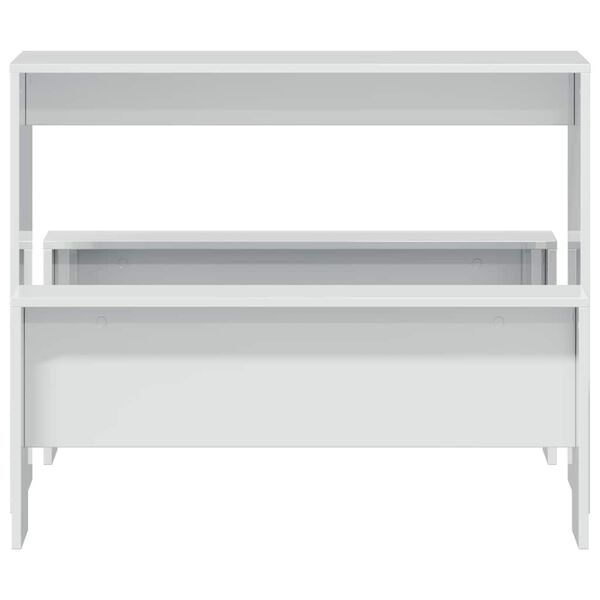 vidaXL Σετ Τραπεζαρίας με Πάγκο Γυαλιστερό Λευκό Επεξεργασμένο Ξύλο