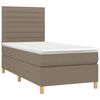 vidaXL &Kappa;&rho;&epsilon;&beta;ά&tau;&iota; Boxspring &mu;&epsilon; &Sigma;&tau;&rho;ώ&mu;&alpha; & LED Taupe 90x190 &epsilon;&kappa;. &Upsilon;&phi;&alpha;&sigma;&mu;ά&tau;&iota;&nu;&omicron;