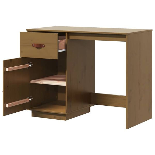 vidaXL Γραφείο Καφέ Μελί 95 x 50 x 75 εκ. από Μασίφ Ξύλο Πεύκου