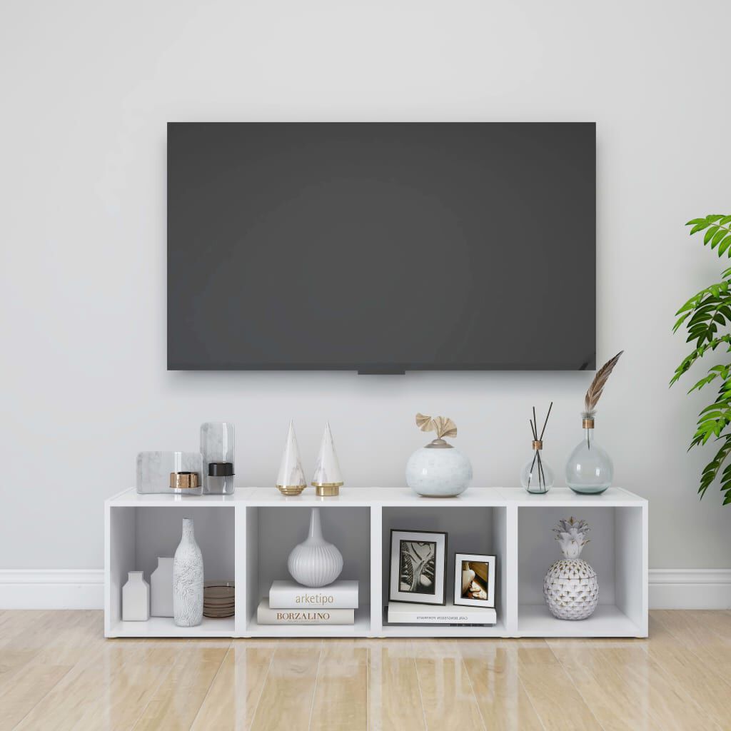vidaXL Έπιπλο Τηλεόρασης Λευκό 37 x 35 x 37 εκ. από Μοριοσανίδα