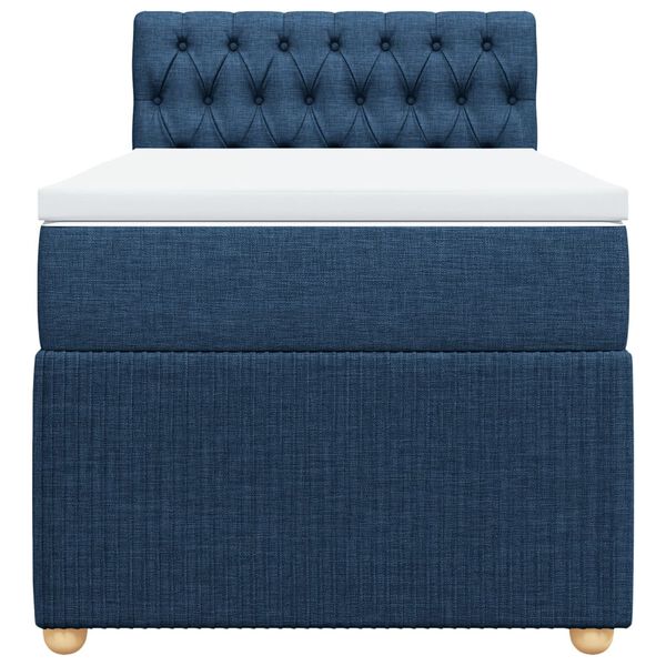 vidaXL Κρεβάτι Boxspring με Στρώμα Μπλε 80x200 εκ. Υφασμάτινο