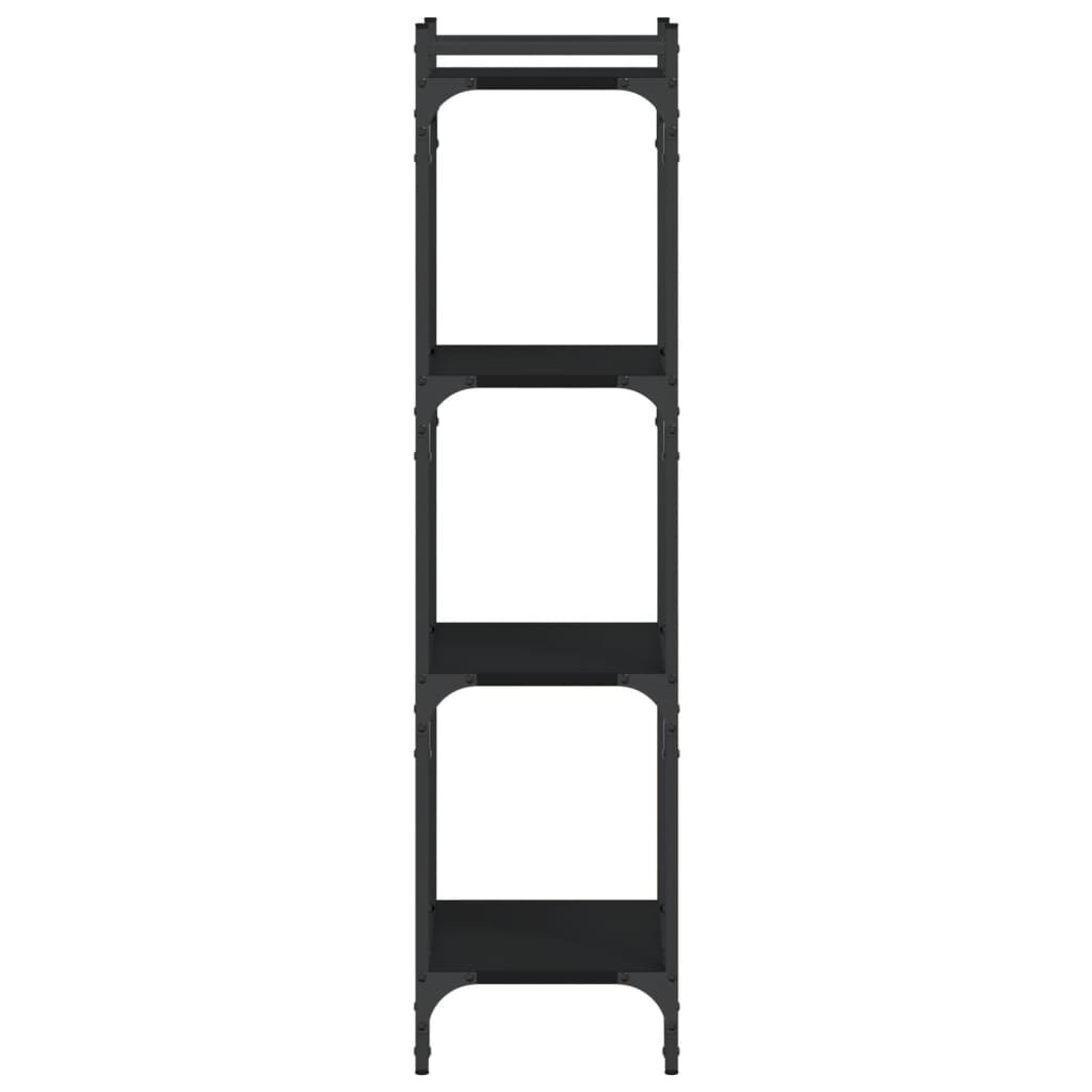 vidaXL Βιβλιοθήκη 4 Επιπέδων Μαύρη 40 x 30 x 120 εκ. από Επεξεργ. Ξύλο
