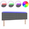 vidaXL LED κεφαλάρι με φώτα λωρίδας LED Σκούρο γκρι 160 cm ύφασμα