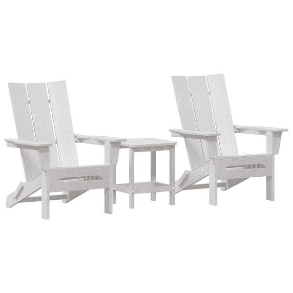 vidaXL Έπιπλα Χαλάρωσης Κήπου 3 pcs Λευκό 38 x 38 x 46cm Πλαστικό