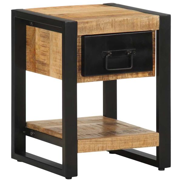 vidaXL Κομοδίνο 35x34x45 cm Στερεό ακατέργαστο ξύλο Μάνγκο
