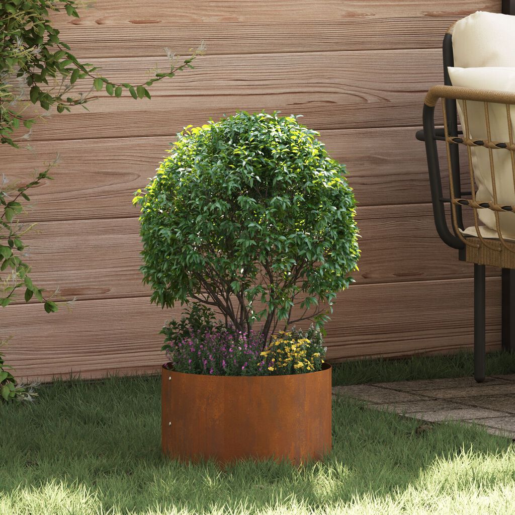vidaXL Γλάστρα Corten Steel Corten Steel Μεσαία Ανθεκτική Κυλινδρική
