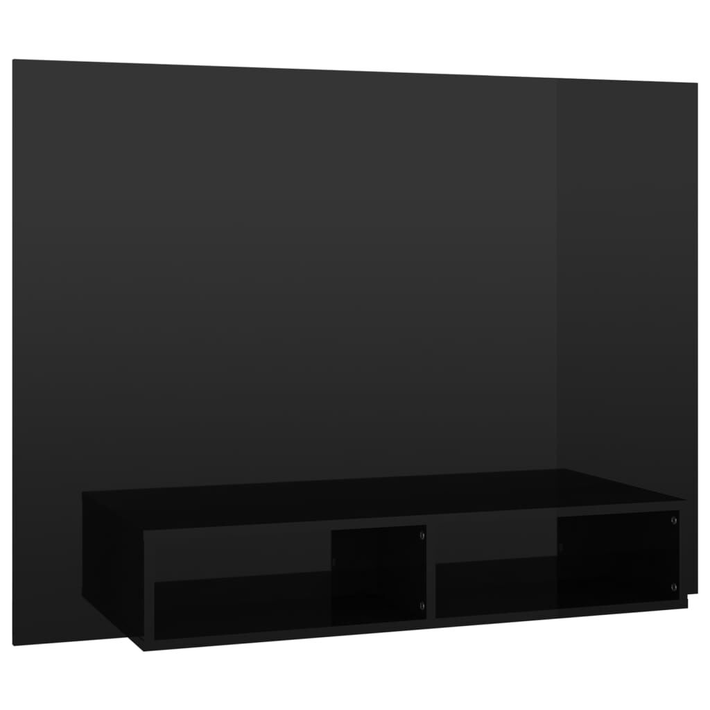 vidaXL Έπιπλο Τηλεόρασης Τοίχου Γυαλ. Μαύρο 120x23,5x90εκ. Μοριοσανίδα