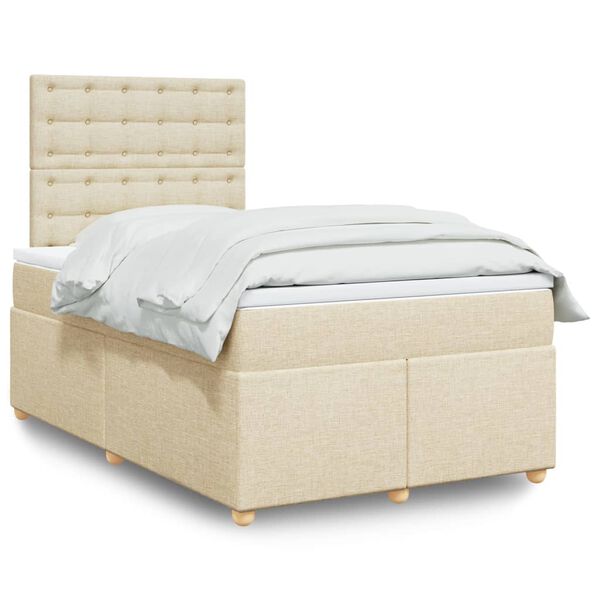 vidaXL &Kappa;&rho;&epsilon;&beta;ά&tau;&iota; Boxspring &mu;&epsilon; &Sigma;&tau;&rho;ώ&mu;&alpha; &Kappa;&rho;&epsilon;&mu; 120x190 &epsilon;&kappa;. &Upsilon;&phi;&alpha;&sigma;&mu;ά&tau;&iota;&nu;&omicron;