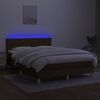vidaXL &Kappa;&rho;&epsilon;&beta;ά&tau;&iota; Boxspring &mu;&epsilon; &Sigma;&tau;&rho;ώ&mu;&alpha; & LED &Sigma;&kappa;.&Kappa;&alpha;&phi;έ 140x190 &epsilon;&kappa; &Upsilon;&phi;&alpha;&sigma;&mu;ά&tau;&iota;&nu;&omicron;