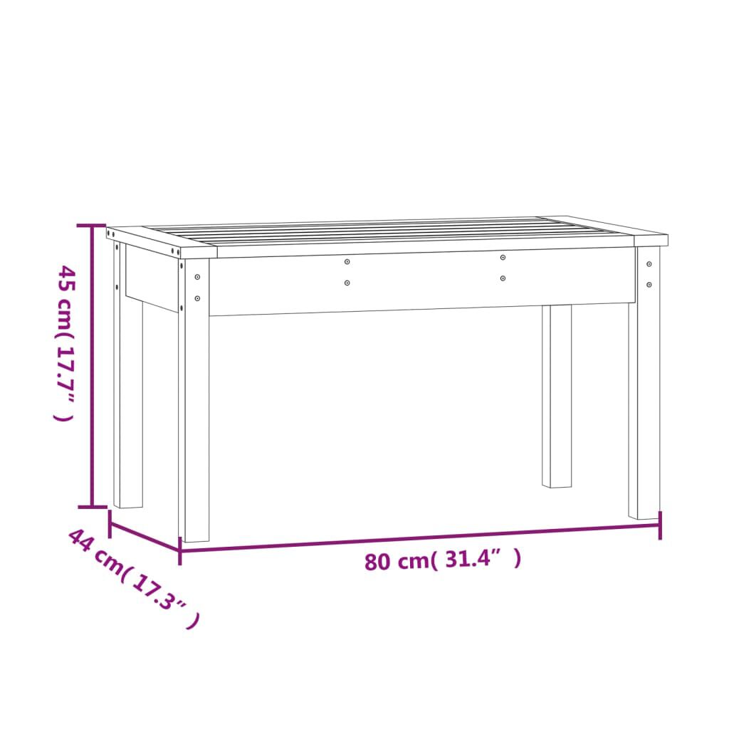 vidaXL Παγκάκι Κήπου 80x44x45 εκ. από Μασίφ Ξύλο Πεύκου