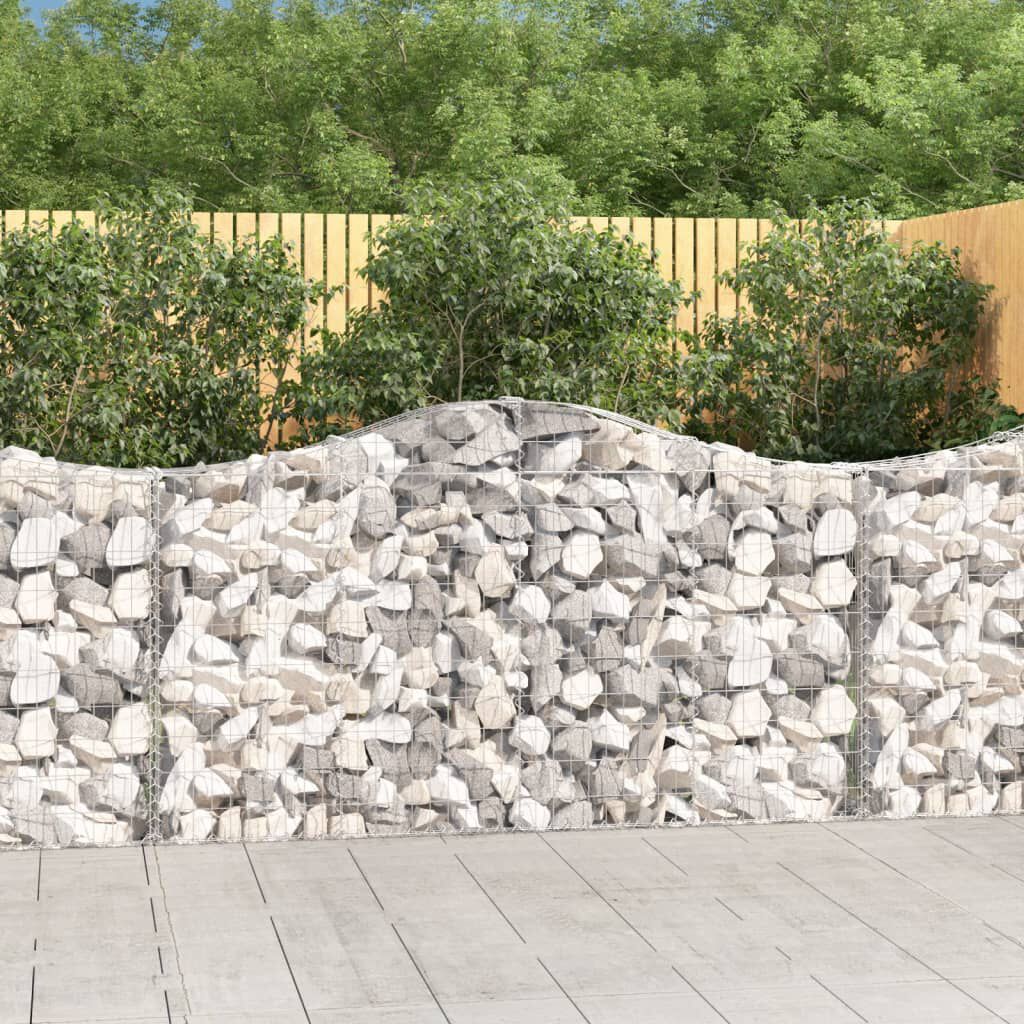 vidaXL Συρματοκιβώτια Τοξωτά 5 τεμ. 200x30x100/120 εκ. Γαλβαν. Ατσάλι