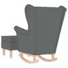 vidaXL Πολυθρόνα Κουνιστή Σκούρο Γκρι Υφασμάτινη με Υποπόδιο