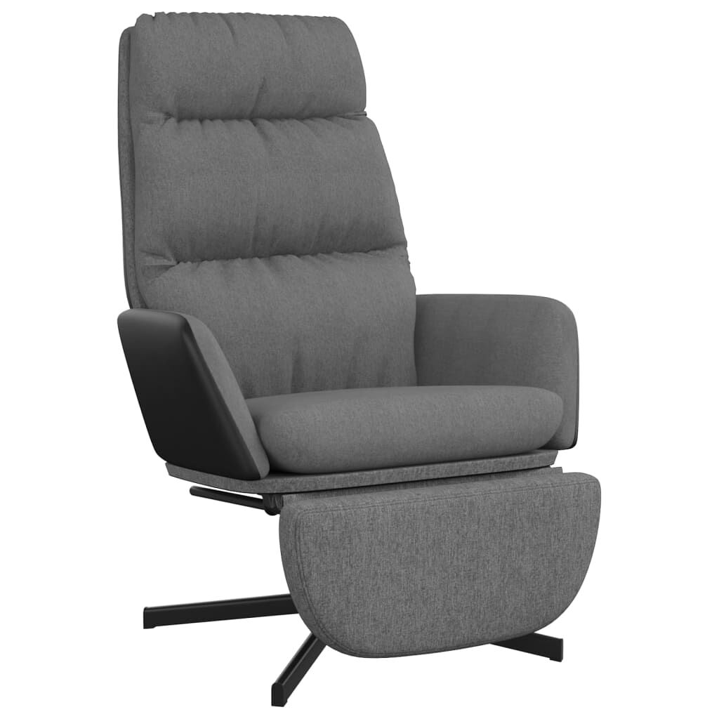 vidaXL Πολυθρόνα Relax Ανοιχτό Γκρι Υφασμάτινη με Υποπόδιο