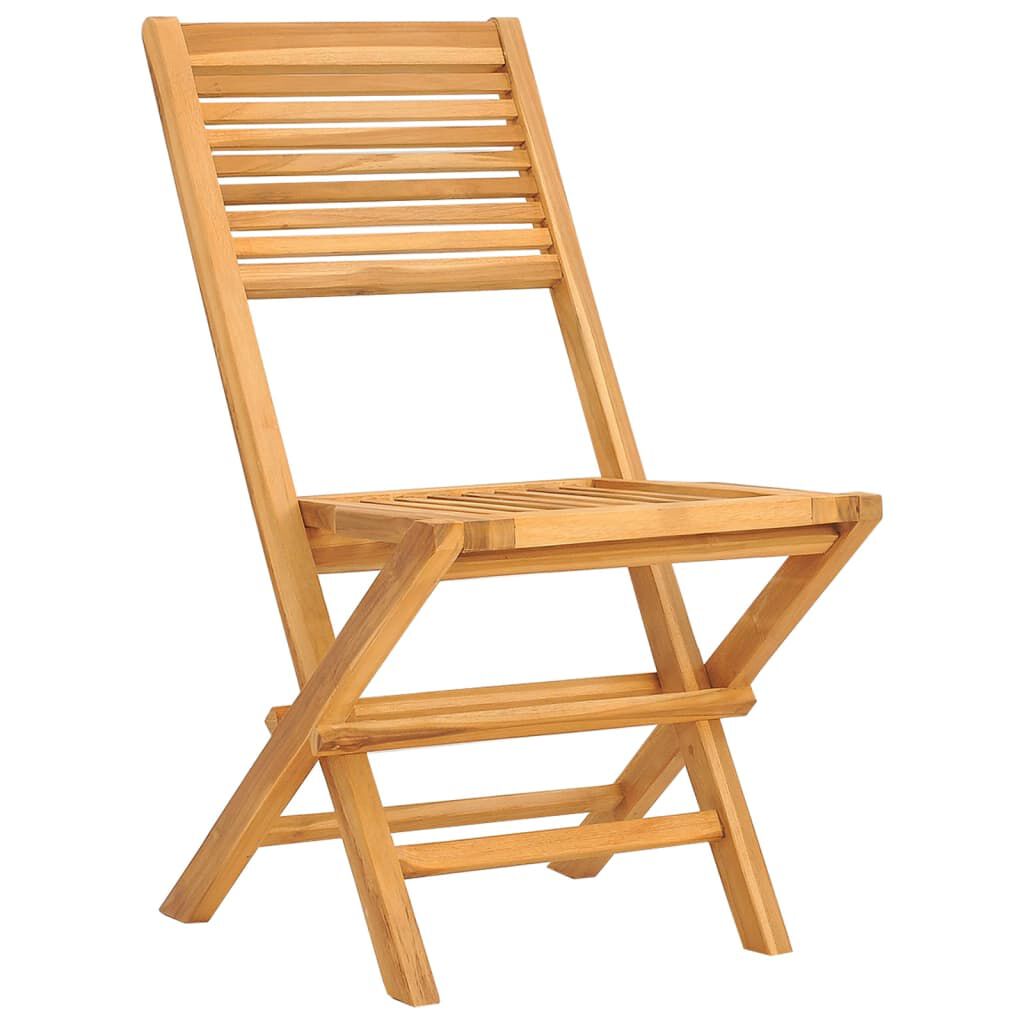vidaXL Καρέκλες Κήπου Πτυσσόμενες 4 τεμ. 47x62x90 εκ. Μασίφ Ξύλο Teak