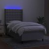 vidaXL &Kappa;&rho;&epsilon;&beta;ά&tau;&iota; Boxspring &mu;&epsilon; &Sigma;&tau;&rho;ώ&mu;&alpha; & LED &Alpha;&nu;.&Gamma;&kappa;&rho;&iota; 90x200 &epsilon;&kappa;. &Upsilon;&phi;&alpha;&sigma;&mu;ά&tau;&iota;&nu;&omicron;
