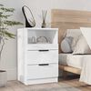 vidaXL Κομοδίνα 2 τεμ. Γυαλιστερό Λευκό από Επεξεργασμένο Ξύλο