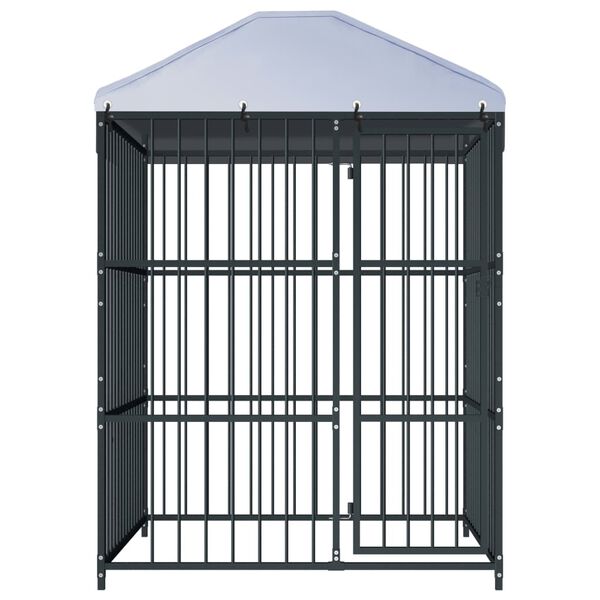 vidaXL Κλουβί Σκύλου Εξωτερικού Χώρου 150 x 150 x 210 εκ. με Στέγαστρο