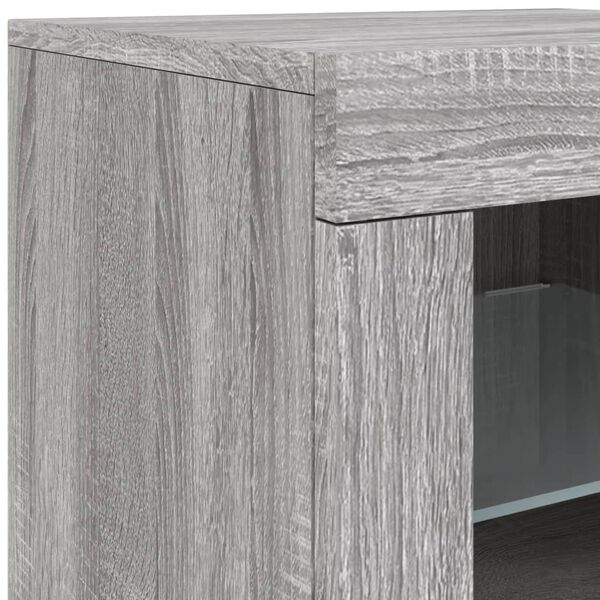vidaXL Μπουφές με LED Γκρι Sonoma 162x37x67 εκ.