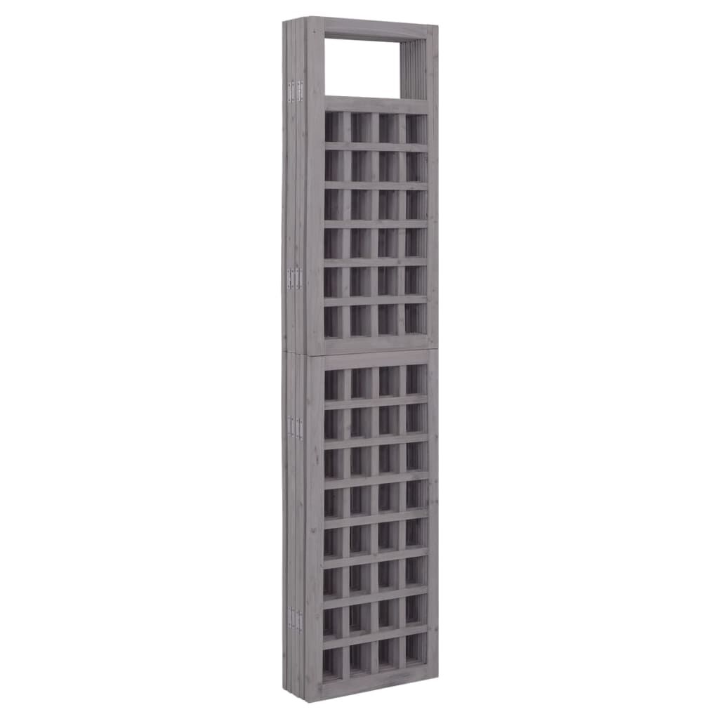 vidaXL Διαχωρ. Δωματίου/Καφασωτό 6 Πάνελ Γκρι 242,5x180 εκ Ξύλο Ελάτης