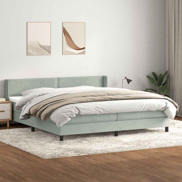 vidaXL &Kappa;&rho;&epsilon;&beta;ά&tau;&iota; Boxspring &mu;&epsilon; &Sigma;&tau;&rho;ώ&mu;&alpha; &Alpha;&nu;&omicron;&iota;&chi;&tau;ό &Gamma;&kappa;&rho;&iota; 180x210 &epsilon;&kappa;. &Beta;&epsilon;&lambda;&omicron;ύ&delta;&iota;&nu;&omicron;