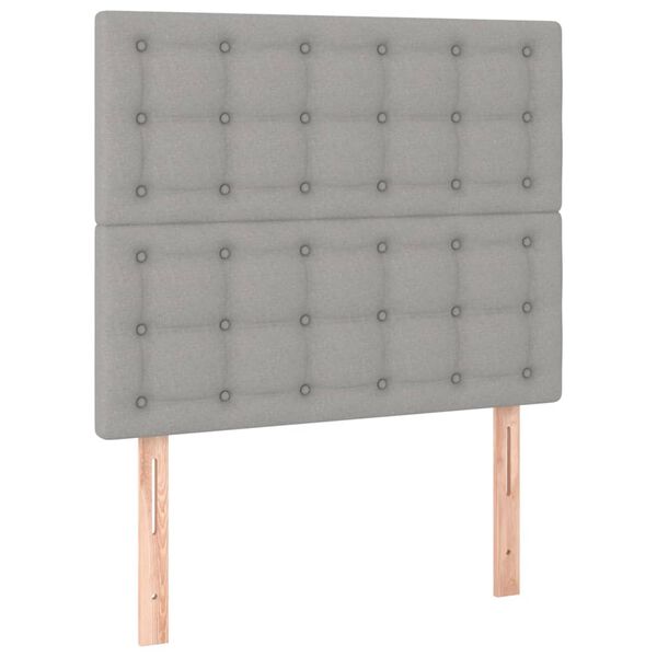 vidaXL Κεφαλάρια Κρεβατιού 2 τεμ.Αν. Γκρι 100x5x78/88 εκ. Υφασμάτινο