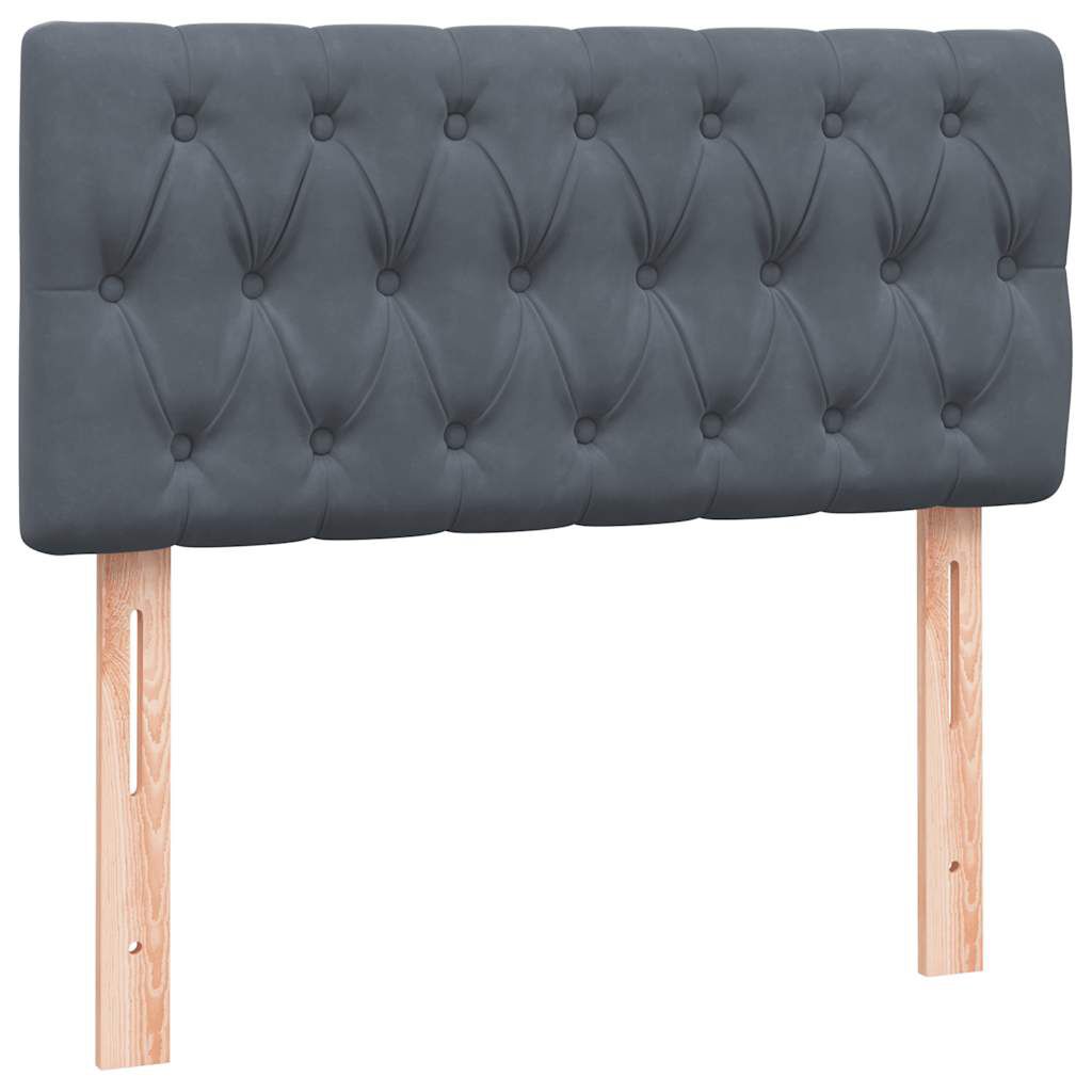 vidaXL Box Spring Κρεβάτι με στρώμα Σκούρο γκρι 80x210 εκ. Βελούδινο