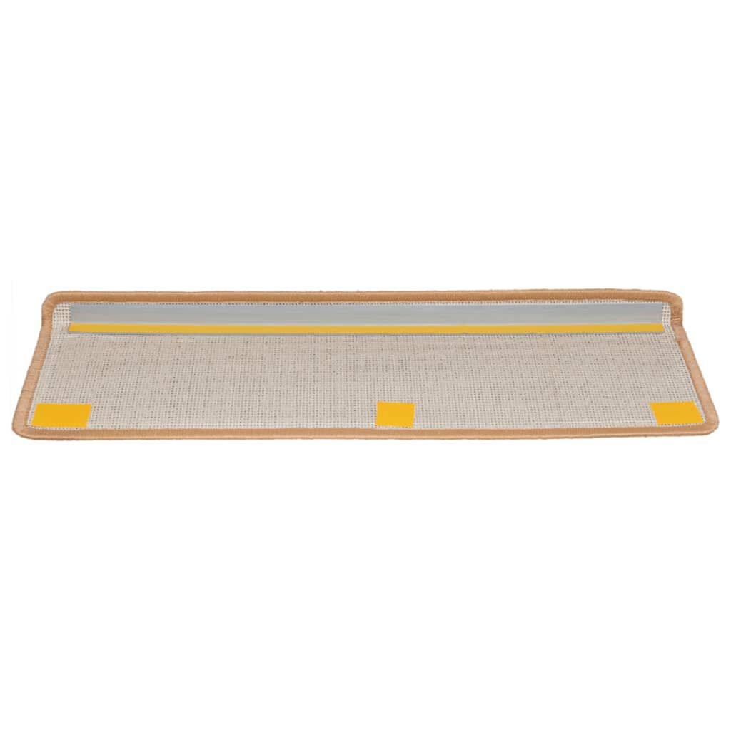 vidaXL Πατάκια Σκάλας Μοκέτα 15 τεμ. Μπεζ 65x21x4 εκ.