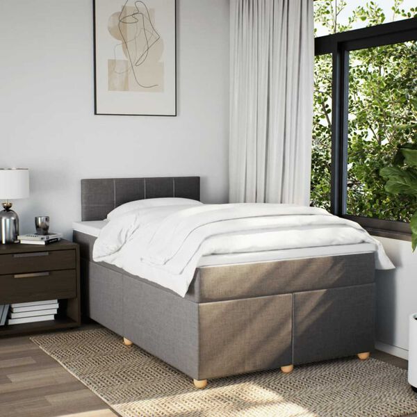 vidaXL &Kappa;&rho;&epsilon;&beta;ά&tau;&iota; Boxspring &mu;&epsilon; &Sigma;&tau;&rho;ώ&mu;&alpha; Taupe 120x200 &epsilon;&kappa;. &Upsilon;&phi;&alpha;&sigma;&mu;ά&tau;&iota;&nu;&omicron;