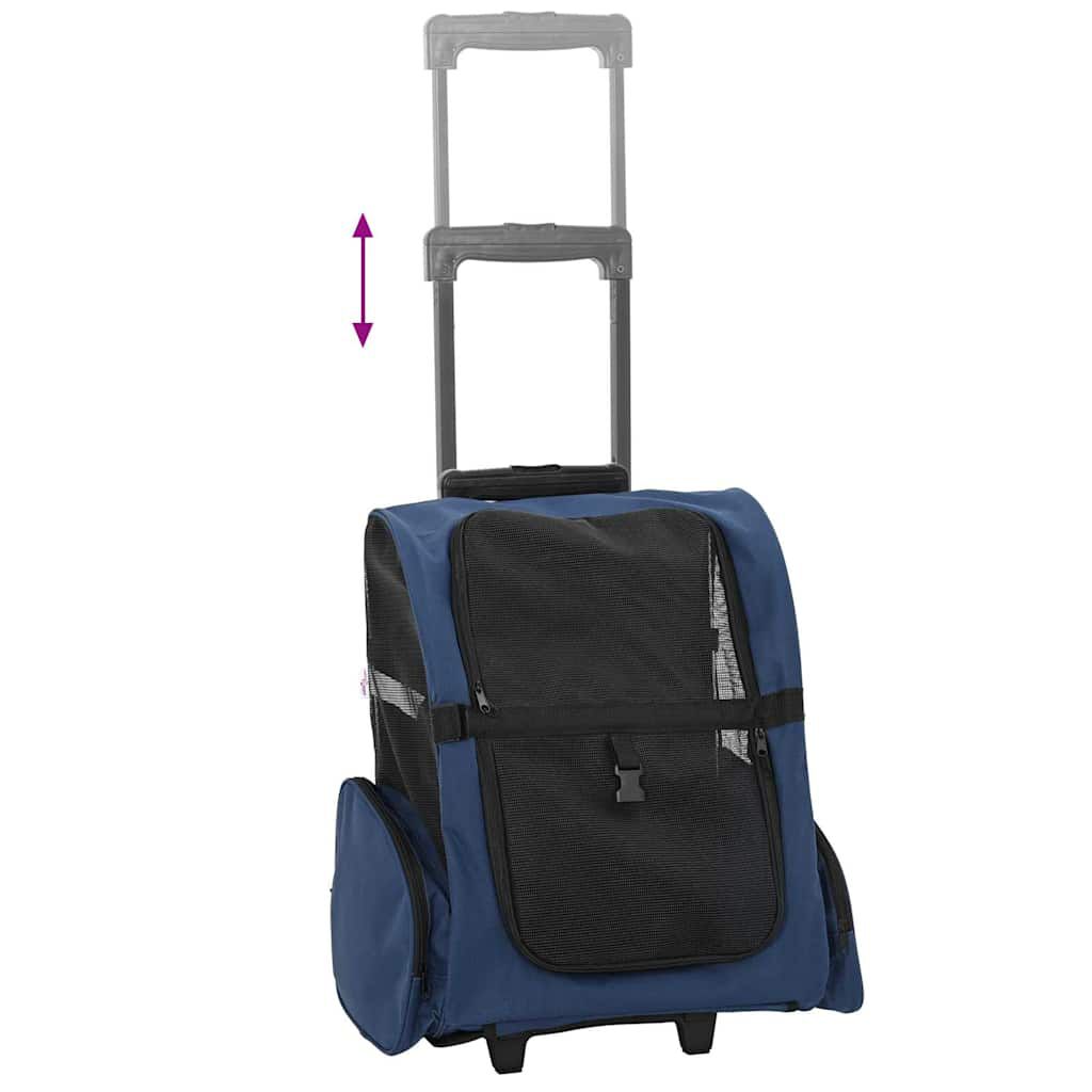 vidaXL Καρότσι Κατοικίδιων 3 σε 1 Μπλε 48x32x57 εκ. από Ύφασμα Oxford