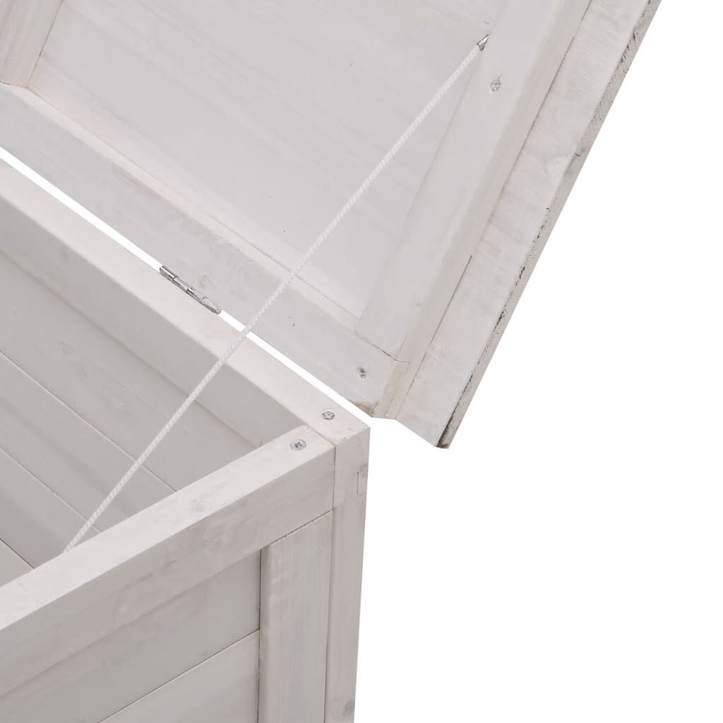 vidaXL Μπαούλο Αποθ. Κήπου Λευκό 99x49,5x58,5εκ Μασίφ Ξύλο Ελάτης