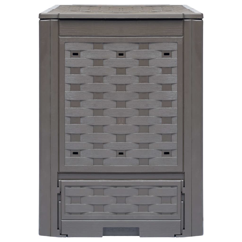vidaXL Κομποστοποιητής Κήπου Καφέ 60x60x83 εκ. 300 L Πλαστικό Ρατάν
