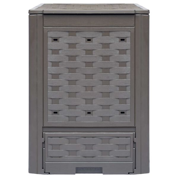 vidaXL Κομποστοποιητής Κήπου Καφέ 60x60x83 εκ. 300 L Πλαστικό Ρατάν