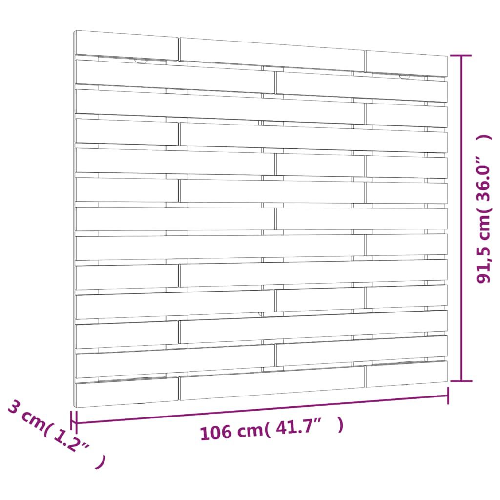 vidaXL Κεφαλάρι Τοίχου Μελί 106x3x91,5 εκ. από Μασίφ Ξύλο Πεύκου