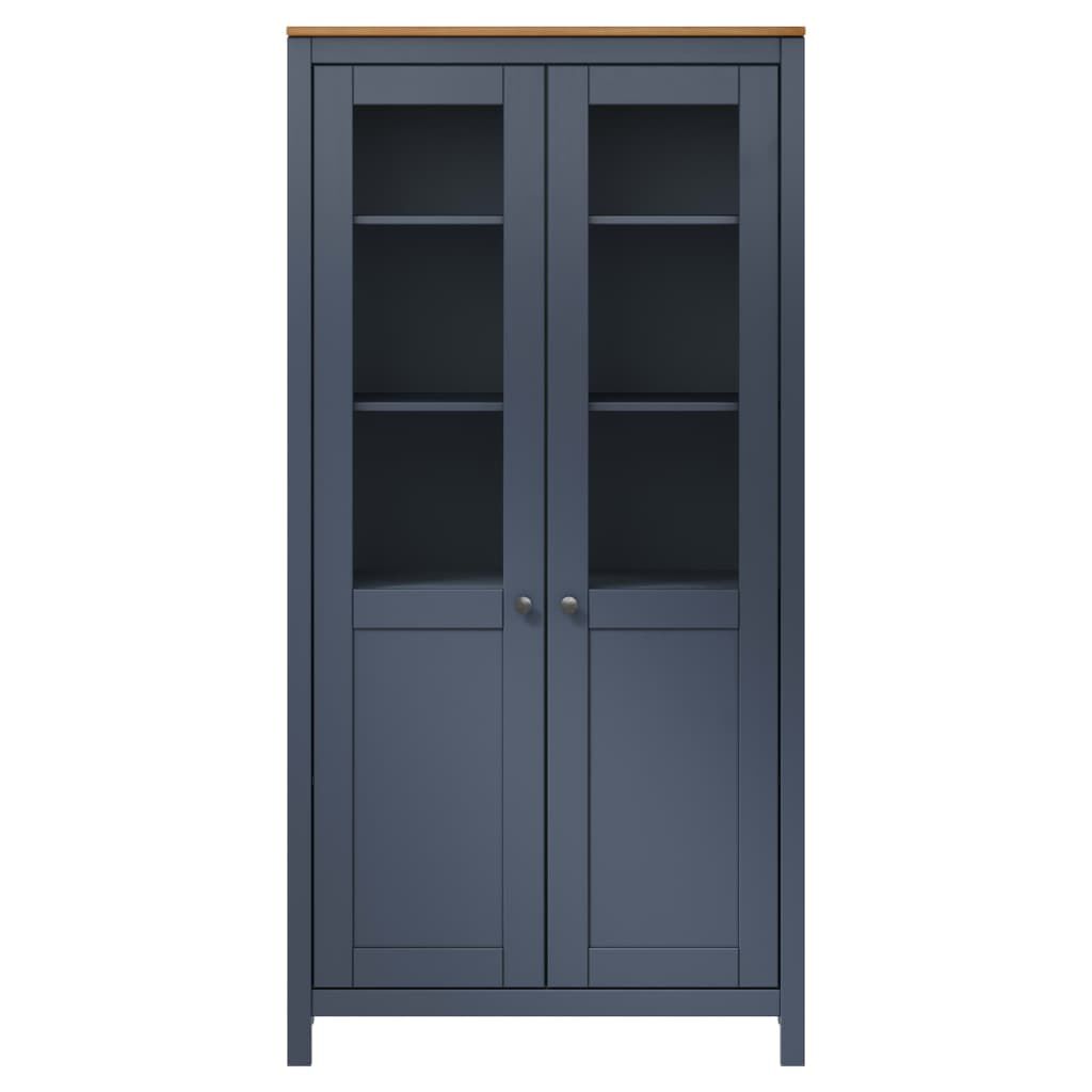 vidaXL Βιτρίνα Hill Γκρι 85 x 37 x 170,5 εκ. Ξύλο Πεύκου