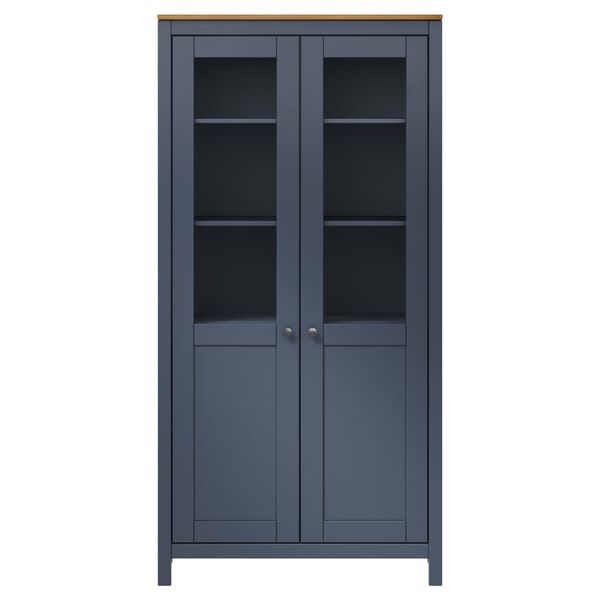 vidaXL Βιτρίνα Hill Γκρι 85 x 37 x 170,5 εκ. Ξύλο Πεύκου