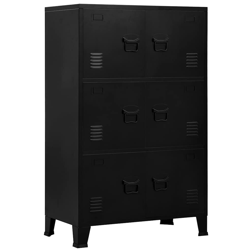 vidaXL Αρχειοθήκη Βιομηχανικού Στιλ Μαύρη 75 x 40 x 120 εκ. Ατσάλινη