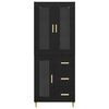 vidaXL Highboard &Mu;&alpha;ύ&rho;&eta; &Omicron;&xi;&upsilon;ά 69,5 x 34 x 180 &epsilon;&kappa;. &Epsilon;&pi;&epsilon;&xi;&epsilon;&rho;&gamma;&alpha;&sigma;&mu;έ&nu;&omicron; &xi;ύ&lambda;&omicron;