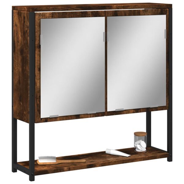 vidaXL Ντουλάπι Μπάνιου Καπνιστή Δρυς 60x16x60 εκ. Επεξεργασμένο Ξύλο