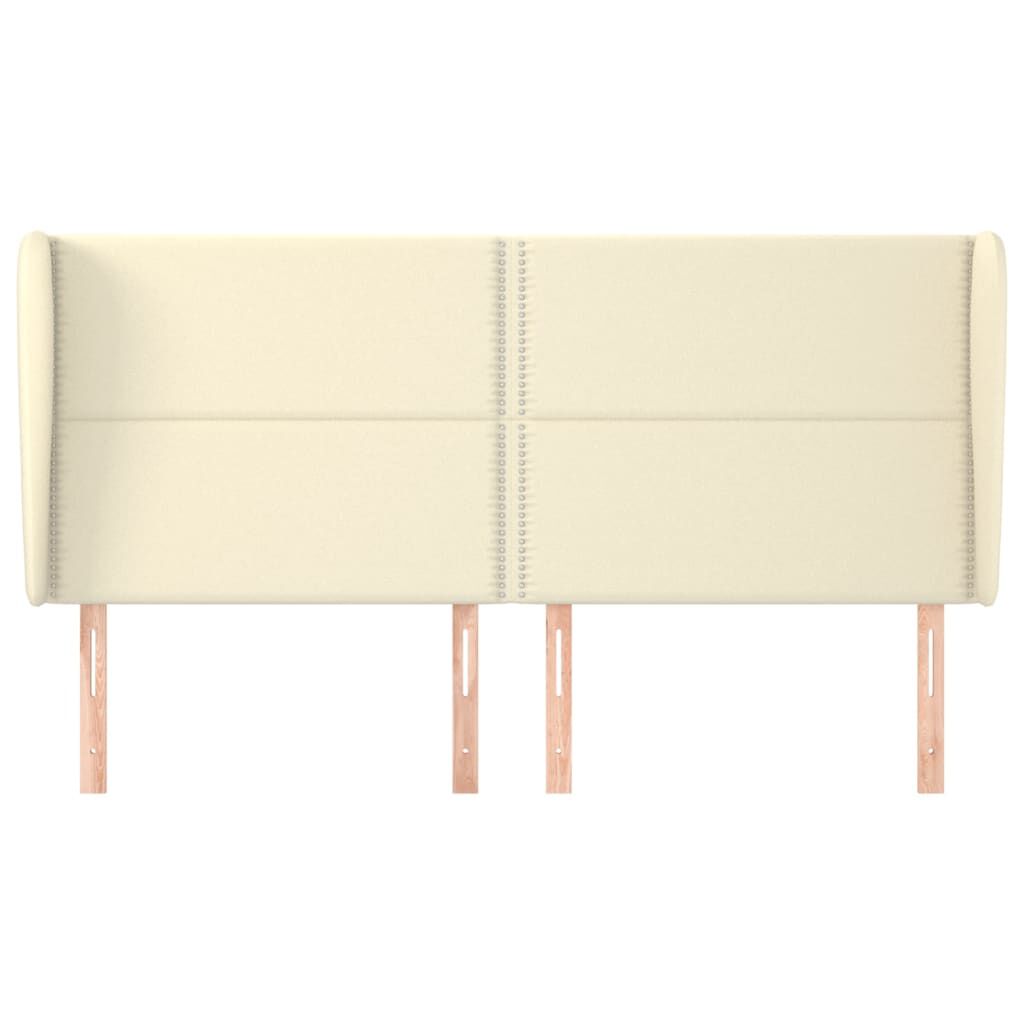 vidaXL Κεφαλάρι με Πτερύγια Κρεμ 163x23x118/128 εκ. Συνθετικό Δέρμα