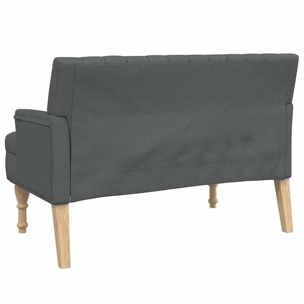 vidaXL Παγκάκι Σκούρο Γκρι 113x64,5x75,5 εκ. Υφασμάτινο με Μαξιλάρια