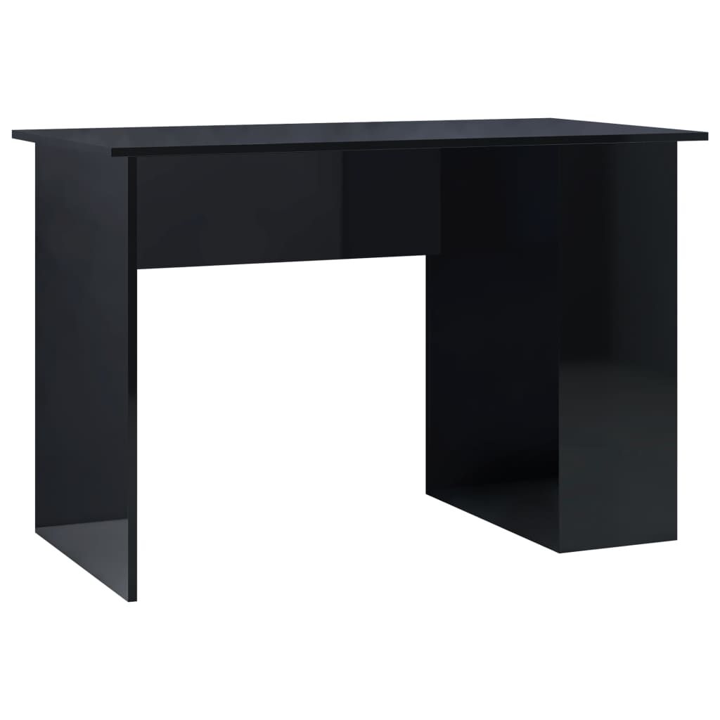 vidaXL Γραφείο Γυαλιστερό Μαύρο 110 x 60 x 73 εκ. από Μοριοσανίδα